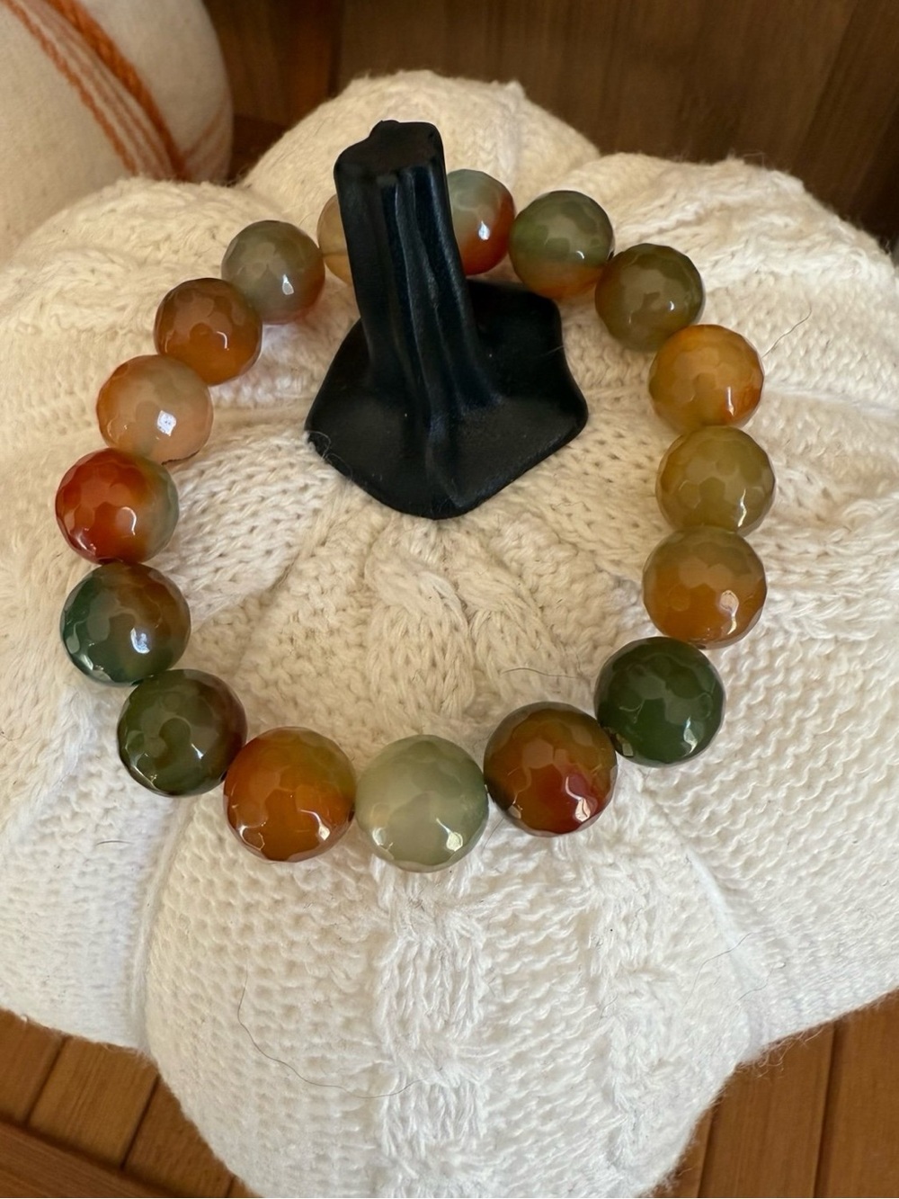 Peacock or Multicolor agate beaded bracelet